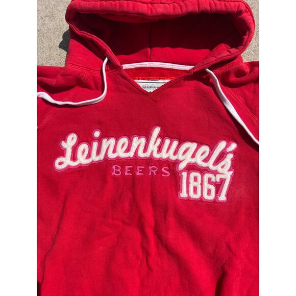 Vintage Leinenkugel's Beers 1867 Red Graphic Hooded Sweatshirt Size XL - Picture 3 of 5